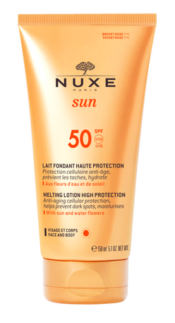 Nuxe Sun Melting Lotion High Protection SPF 50 for Face and Body -aurinkosuojaemulsio kasvoille ja vartalolle 150 ml