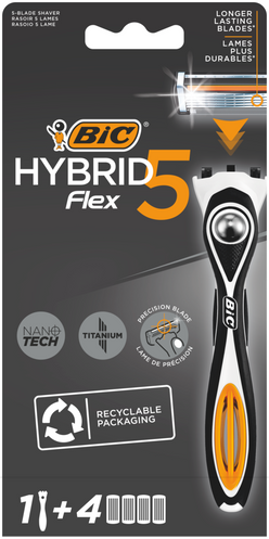 BIC systeemiterä Hybrid Flex 5 + 4kpl vaihtoteriä