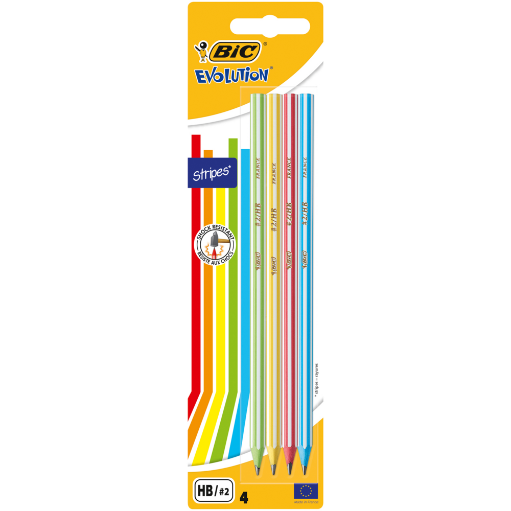 Tuotekuva: BIC Lyijykynä Evolution stripes 4-pack
