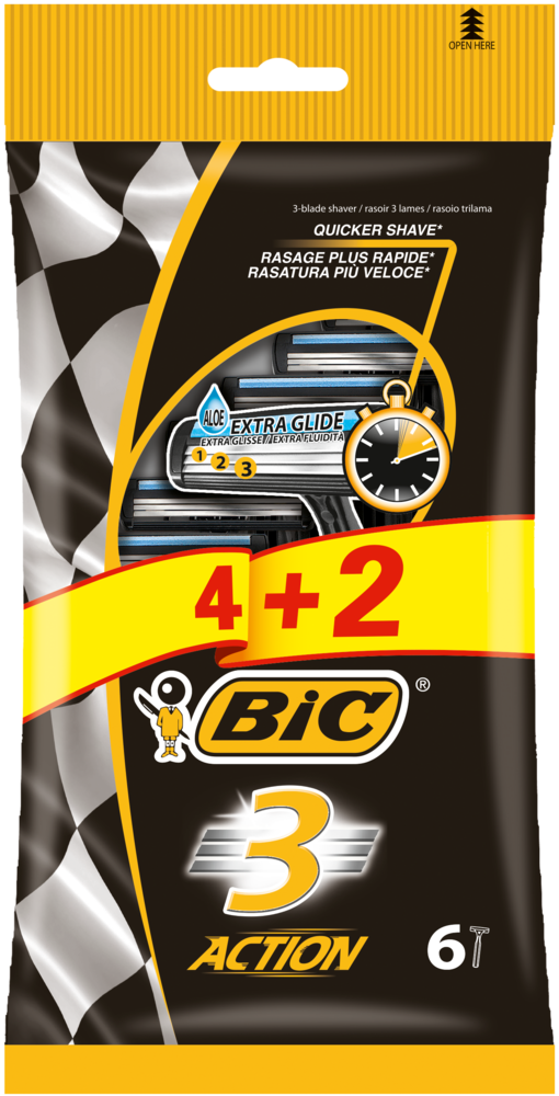 Tuotekuva: BIC varsiterä 3 Action 4+2-pack
