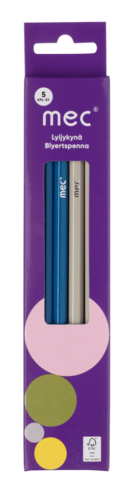 Tuotekuva: mec Lyijykynä kumipäinen 5kpl
