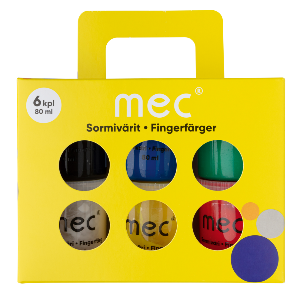 Tuotekuva: mec Sormiväri 6kpl x 80ml
