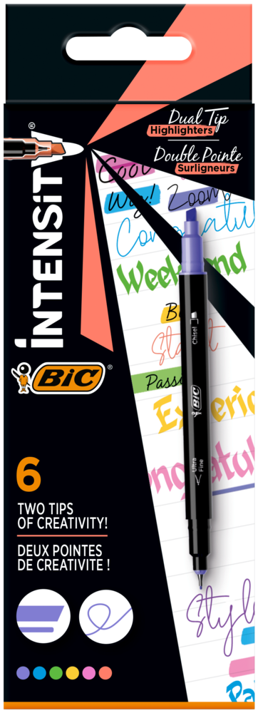 Tuotekuva: BIC INTENSITY DUAL TIP CREATIVE HIGHL 6
