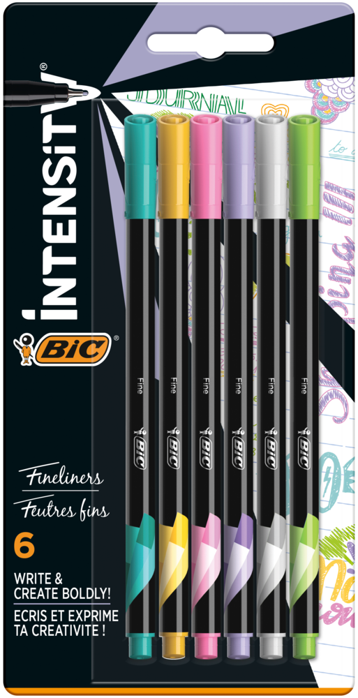 Tuotekuva: BIC Intensity Fine pastel kuitukärkikynä 6kpl