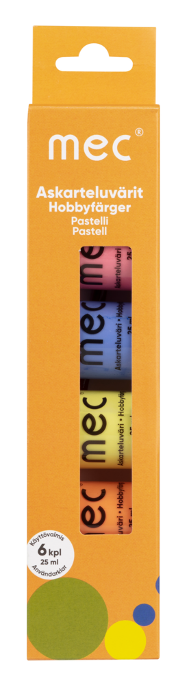 Tuotekuva: mec Askarteluväri pastelli 6kpl x 25ml