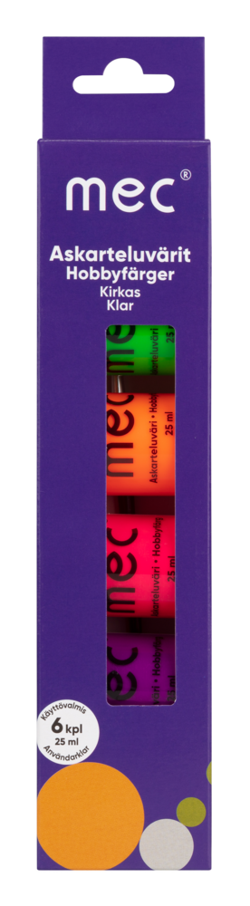 Tuotekuva: mec Askarteluväri kirkas 6kpl x 25ml