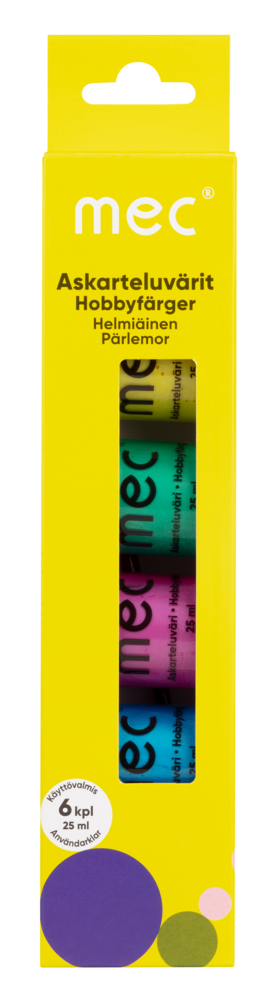 Tuotekuva: mec Askarteluväri helmiäinen 6kpl x 25ml