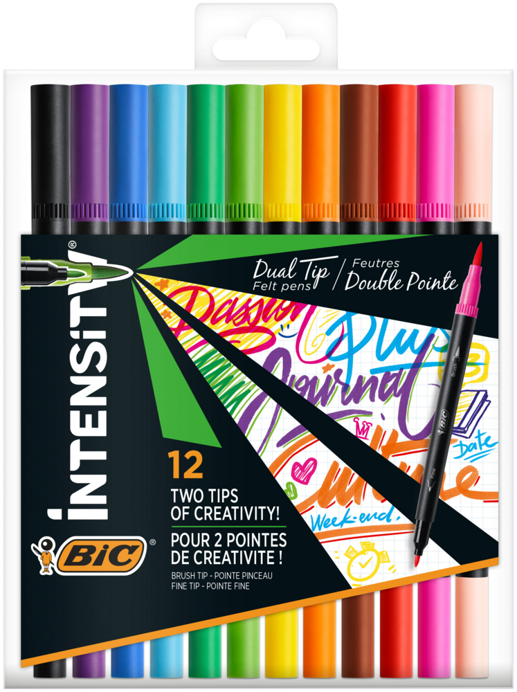 Tuotekuva: BIC Intensity Dual-Tip kuitukärkikynä 12kpl