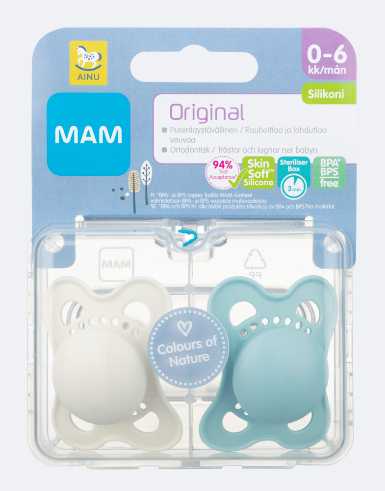 Tuotekuva: Ainu MAM Original 0-6kk silikoni 2kpl