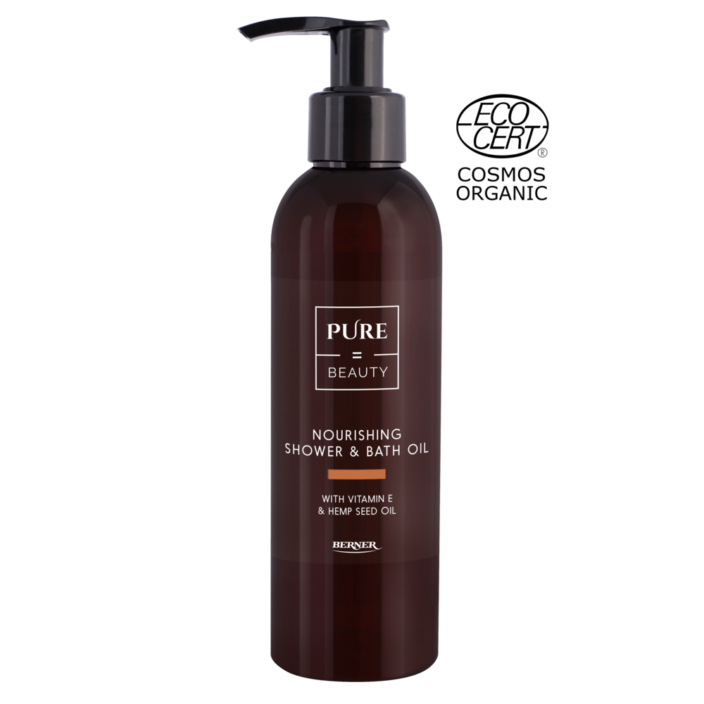 Tuotekuva: Pure=Beauty Nourishing Shower &amp; Bath Oil with Vitamin E &amp; Hempseed Oil -suihkuöljy 200 ml