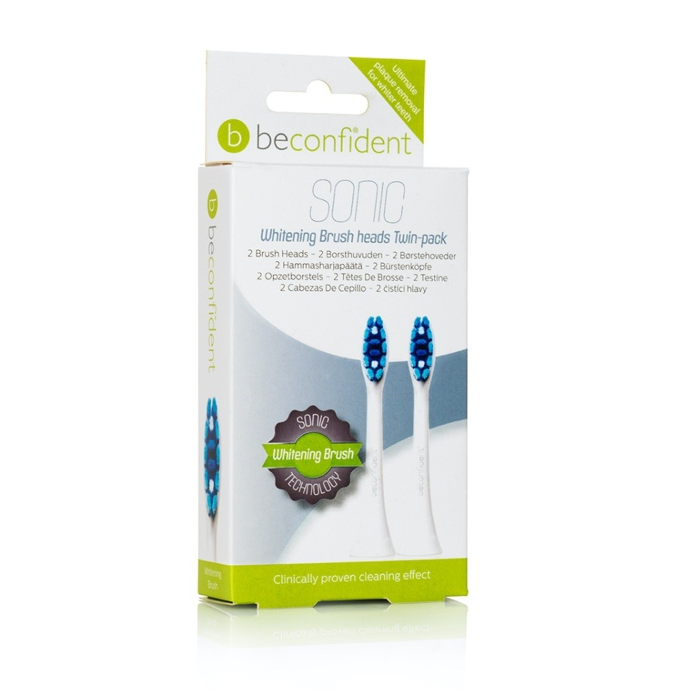 Tuotekuva: Beconfident Sonic-sähköhammasharjan vaihtopäät 2kpl whitening white