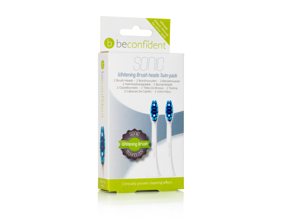 Tuotekuva: Beconfident Sonic-sähköhammasharjan vaihtopäät 2kpl whitening white
