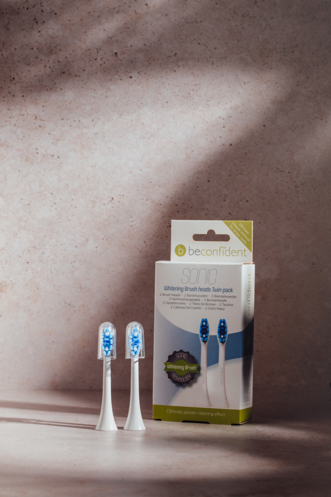 Tuotekuva: Beconfident Sonic-sähköhammasharjan vaihtopäät 2kpl whitening white
