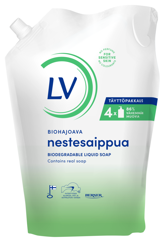 Tuotekuva: LV Biohajoava nestesaippua täyttöpussi 1,2l