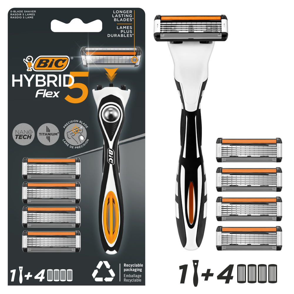 Tuotekuva: Bic Hybrid Flex 5 varsi ja 4 vaihtoterää