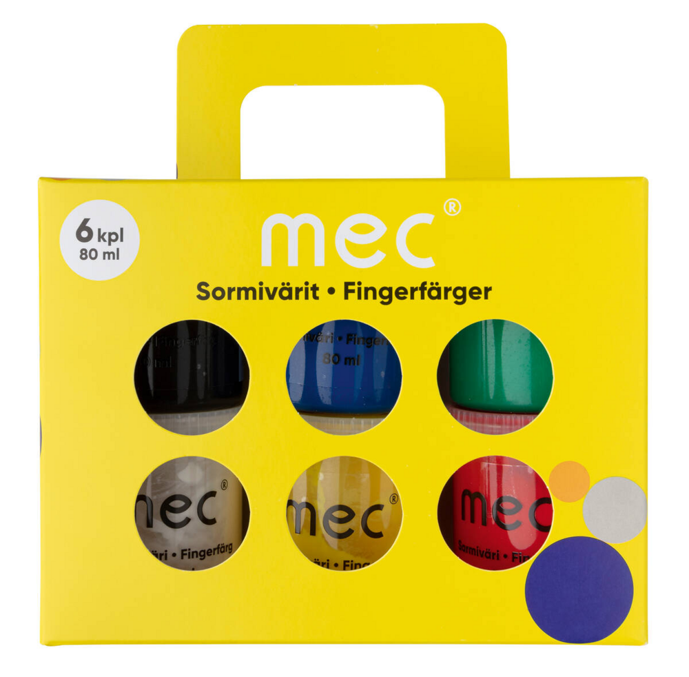 Tuotekuva: mec Sormiväri 6kpl x 80ml