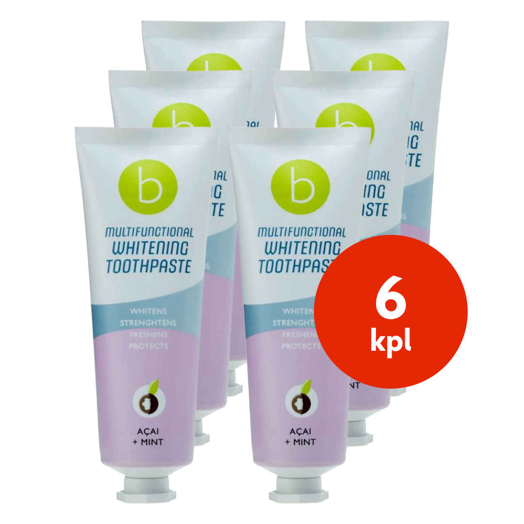 Beconfident valkaiseva hammastahna acai + minttu 6kpl