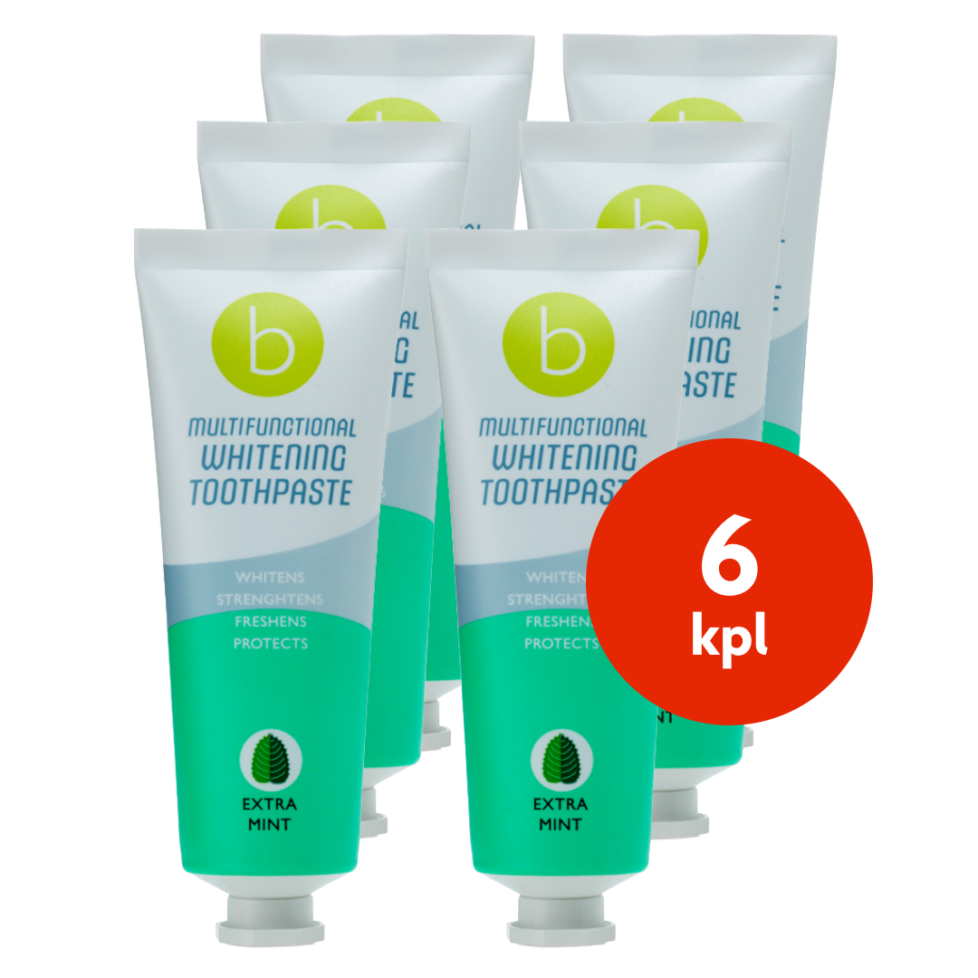 Beconfident valkaiseva hammastahna 75ml extra minttu x 6 - säästöpakkaus