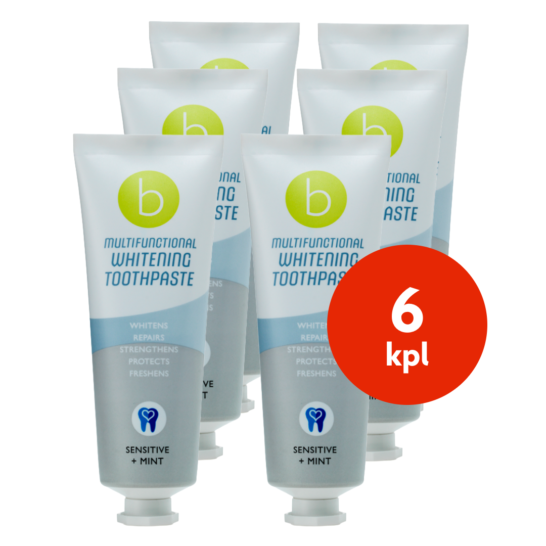 Beconfident valkaiseva hammastahna 75ml hellävarainen minttu x 6 - säästöpakkaus