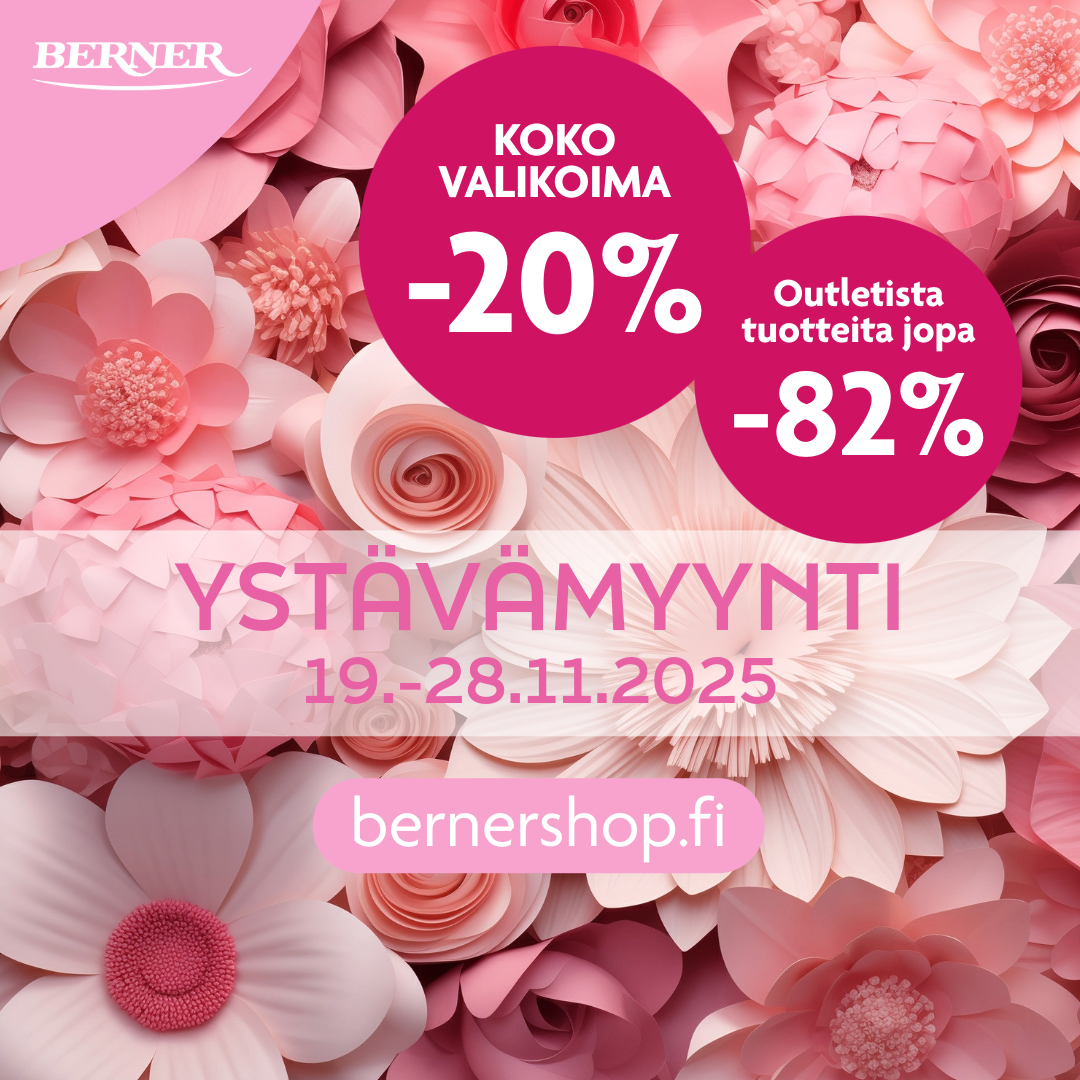 Ystävämyynti 19.11.-28.11.2025 koko valikoima -20% ja Outletista tuotteita jopa -82%