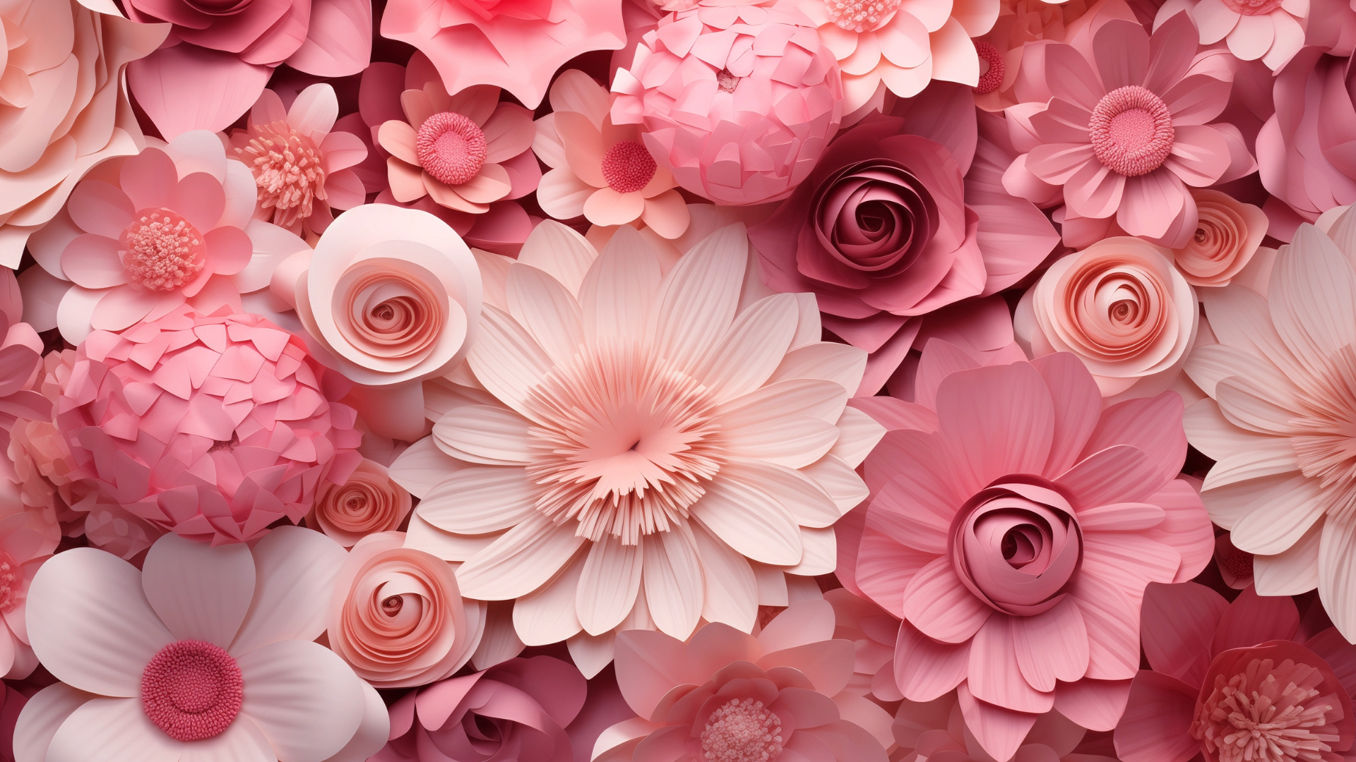 pink paper flowers