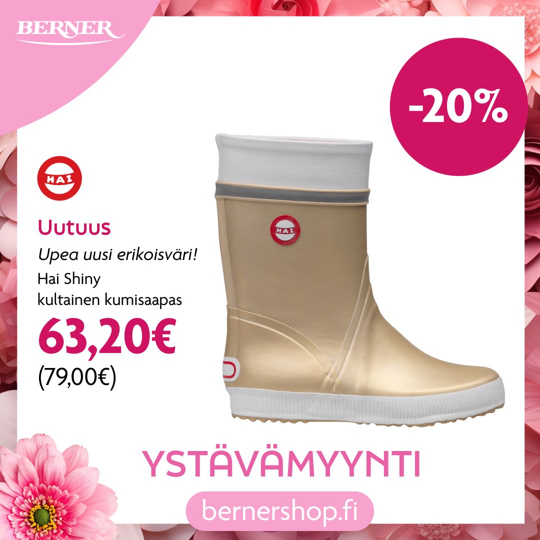 Ystävämyynti Hai kultainen kumisaapas uutuus -20%
