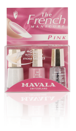 Mavala French Manicure Pink 3x5 ml ranskalaisen manikyyrin setti