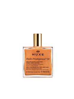 Nuxe Huile Prodigieuse Golden Multi-Purpose Dry Oil OR, Face, Body, Hair (with pump) - all skin types -heleyttävä kuivaöljy 50 ml
