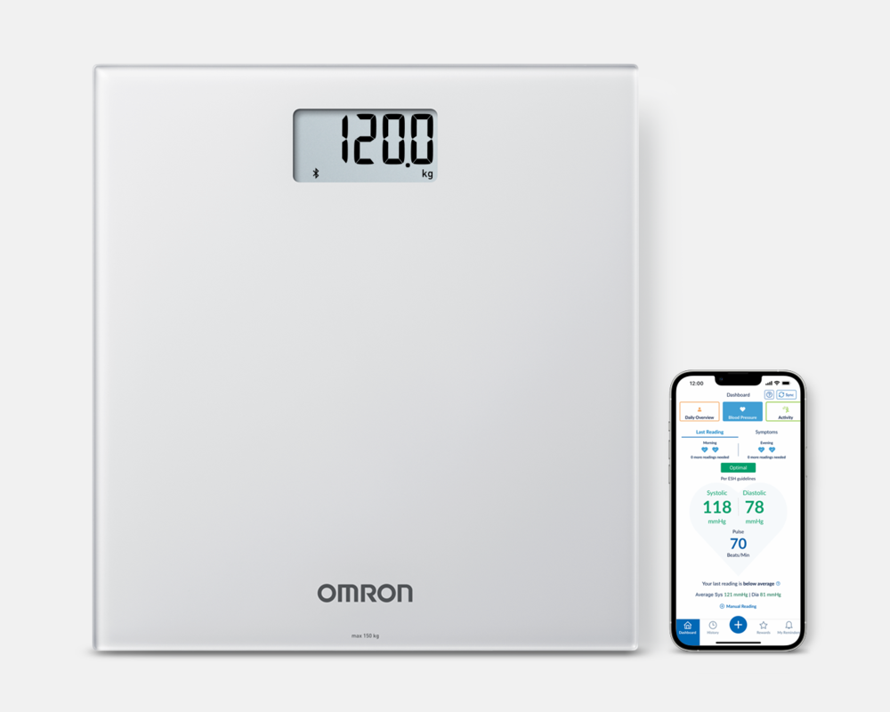 Omron HN300T2 Intelli IT Grey Connected Smart Bathroom Scales