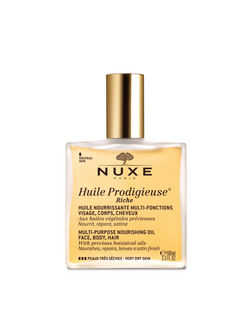 Nuxe Huile Prodigieuse Multi-Purpose Nourishing Oil RICHE, Face, Body, Hair (with pump) - very dry skin -hoitoöljy kuivalle iholle 100 ml