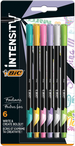 BIC Intensity Fine pastel kuitukärkikynä 6kpl