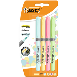 BIC Highlighter Grip pastelli korostuskynä 4kpl